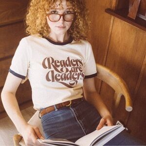 Cream Graphic Tee with Black Accents